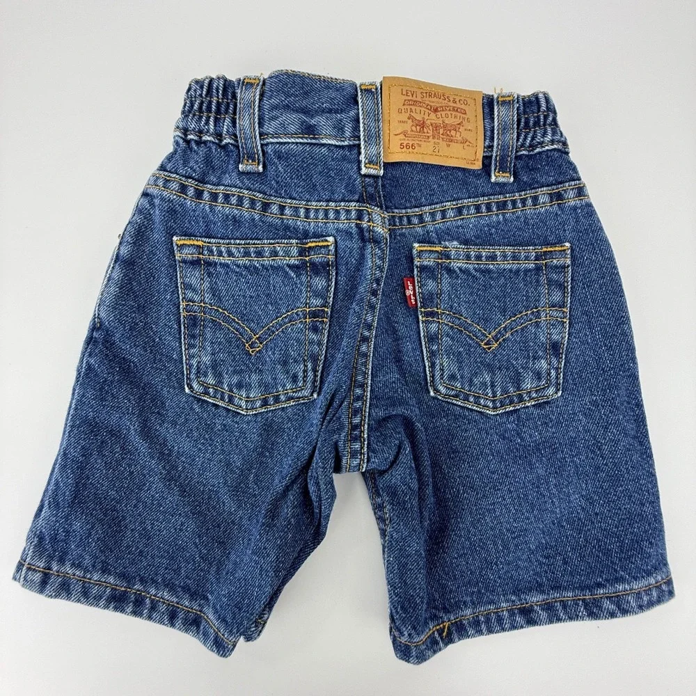 Vintage 90s Levis 550 Relaxed Fit Denim Shorts Toddler Size 2T Blue NWT NOS Y2K